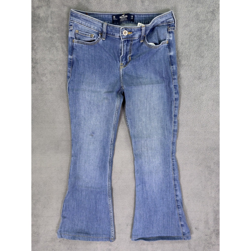 Hollister Cali Jeans Womens 26 Blue Flared Light Wash Denim Low Rise Stretch